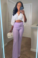 Vanessa High Waisted Lavender Dress Pants