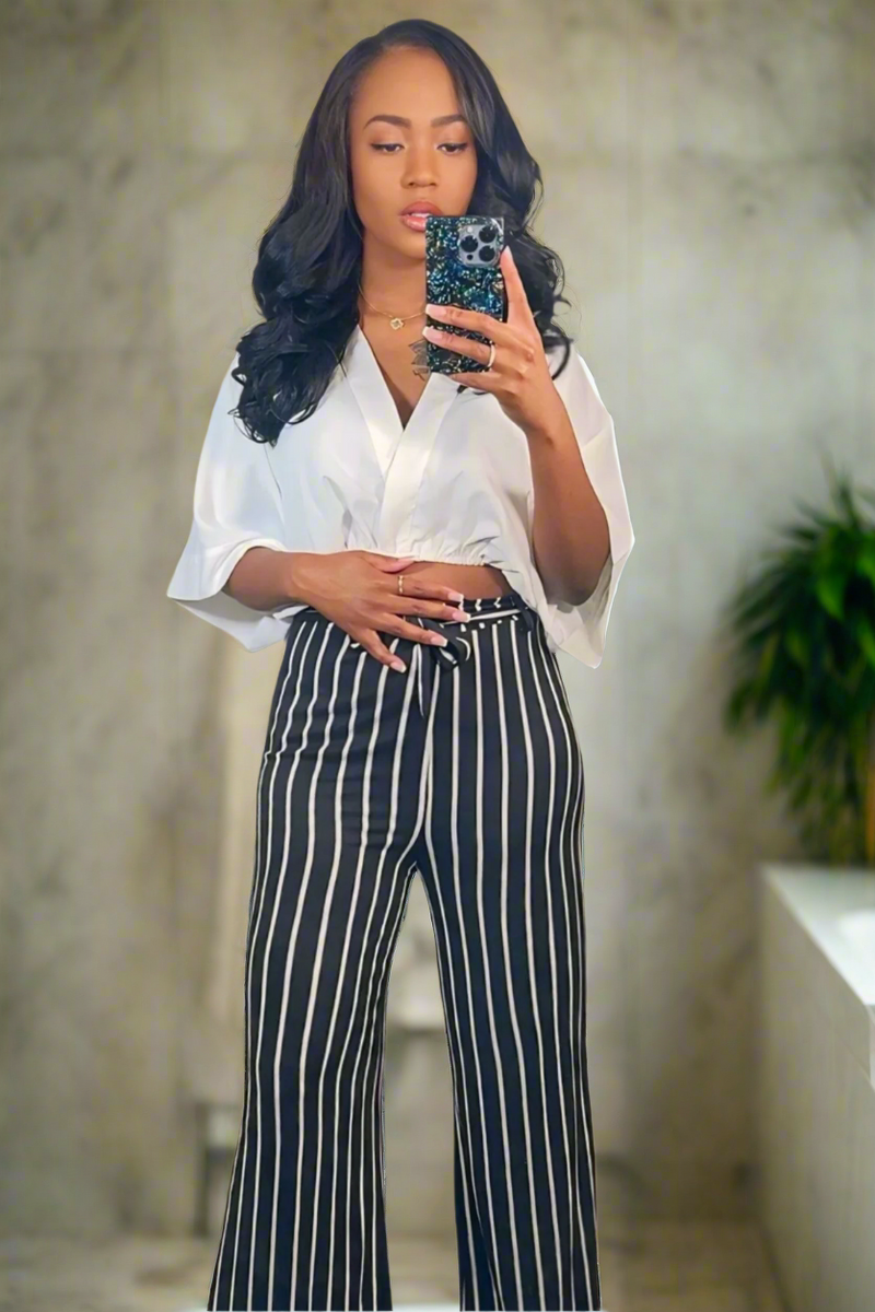 The Essential Pinstripe Wide Leg Pant