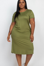 Plus Size - The Relaxed Fit Olive Midi Dress