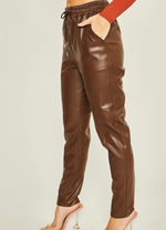 Chocolate Faux Leather Pants